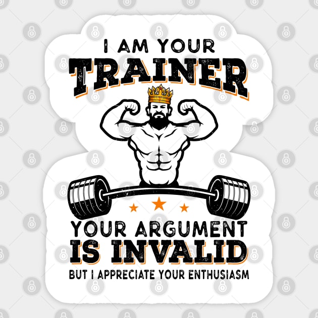 I Am Your Trainer Funny Personal Trainer fitness gym athletic Gift Sticker by Herotee